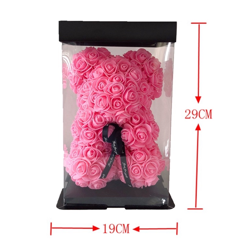 Phôi gấu xốp 20cm ,set 100 hoa hồng xốp gắn trang trí.