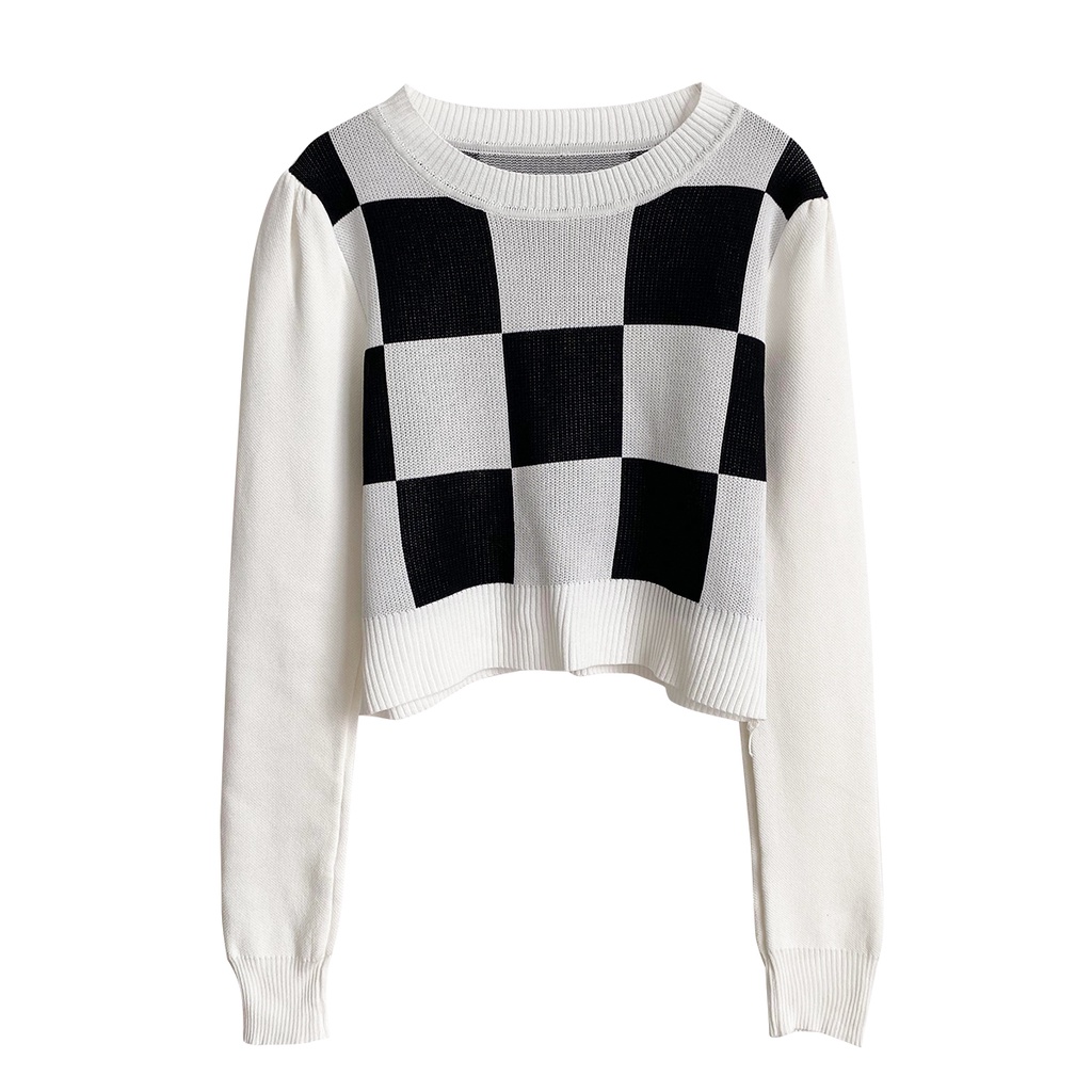 Áo len tay dài cổ tròn màu sắc thời trang cho nữ