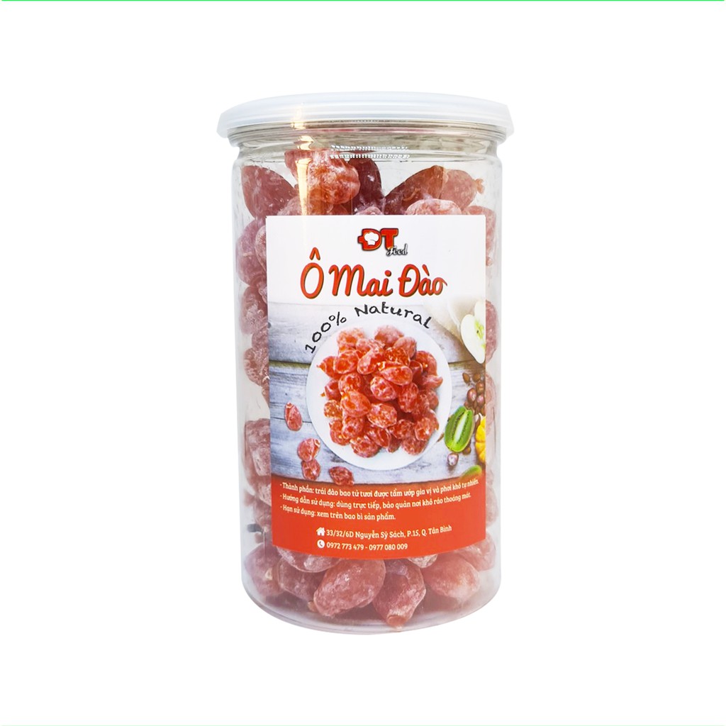 Ô Mai Đào Hồng Không Hạt DTFood 500g