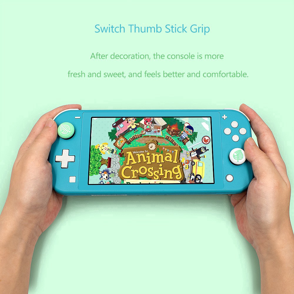 Bộ 4 Nắp Gắn Cần Gạt Điều Khiển Bằng Silicon Kiểu Animal Crossing Cho Tay Cầm Chơi Nintendo Switch/Lite Joy-con