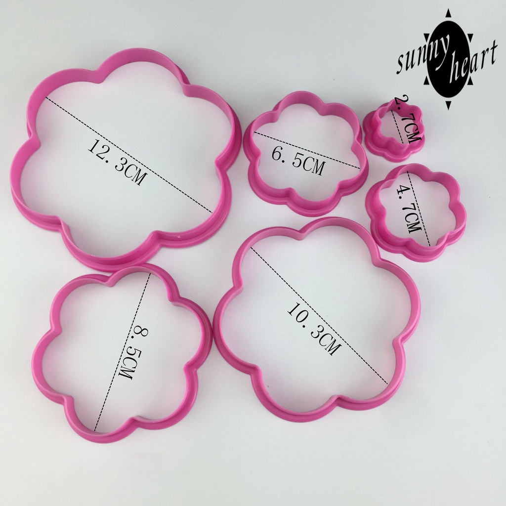 1 Bộ Khuôn Nhựa Cắt Bánh Quy Hình Hoa/Ngôi Sao/Trái Tim DIY Cho Bé