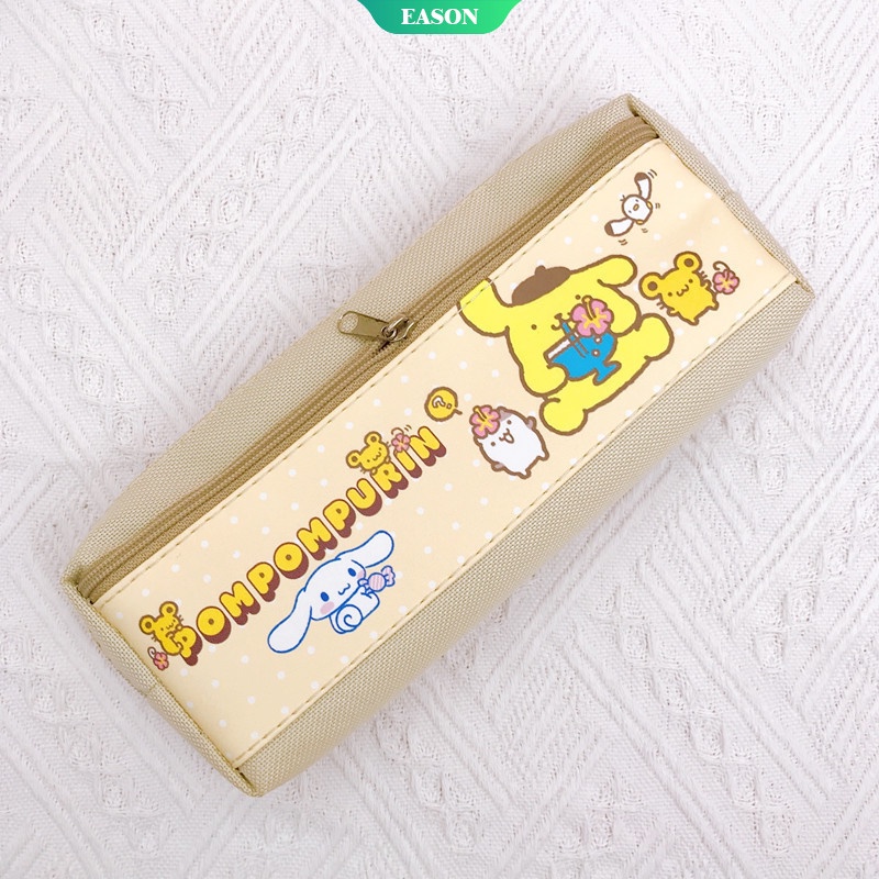 SANRIO Túi Đựng Bút Hai Ngăn Có Khóa Kéo Họa Tiết Mèo hello kitty Dễ Thương Ốp