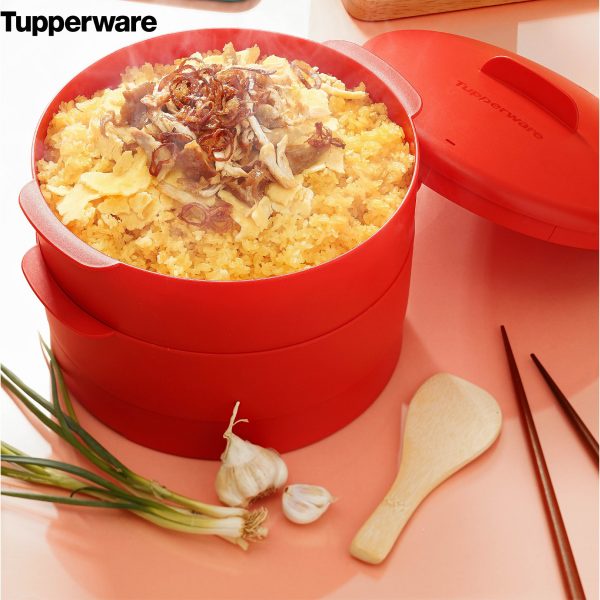 XỬNG HẤP 2 TẦNG STEAM IT ĐỎ - HÀNG CHÍNH HÃNG TUPPERWARE PHÂN PHỐI TẠI VIỆT NAM