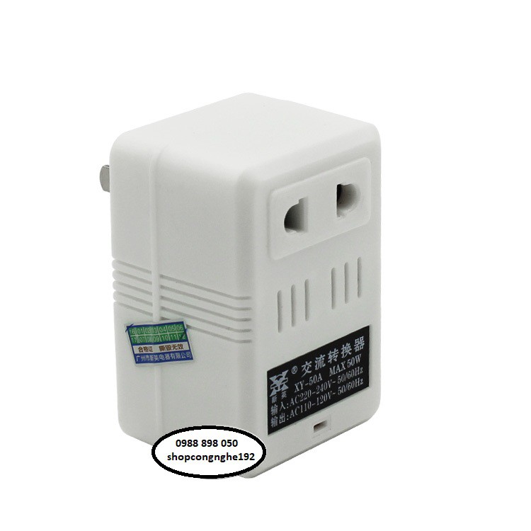 BỘ ĐỔI NGUỒN 220V SANG 110V/100V/120V- 50W - LOẠI TỐT (chỉ phù hợp cho thiết bị dưới 30w)