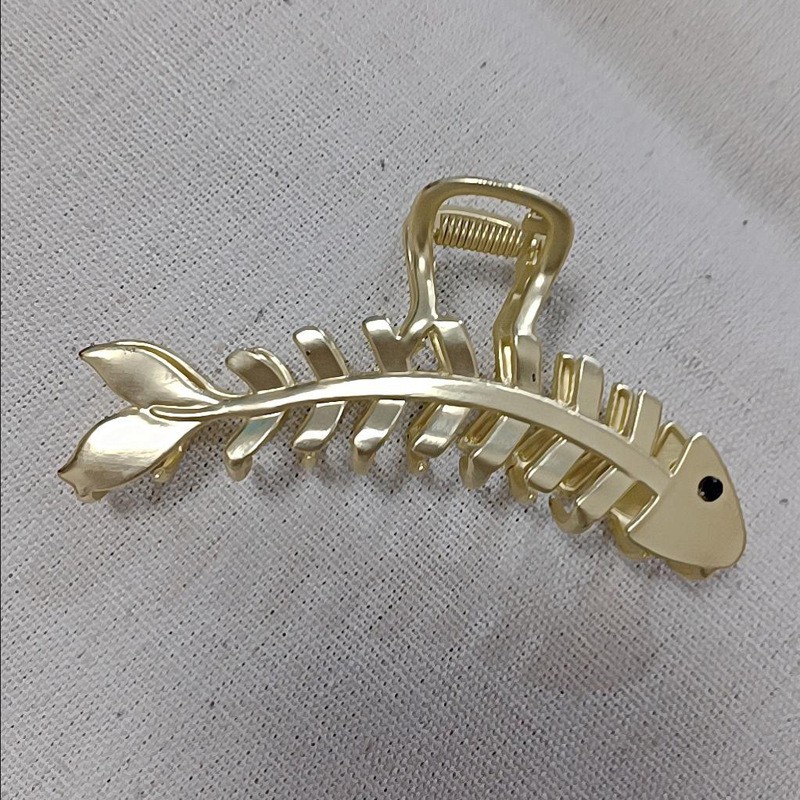 Kẹp Tóc Kim Loại Hình Xương Cá Phong Cách Hàn Quốc