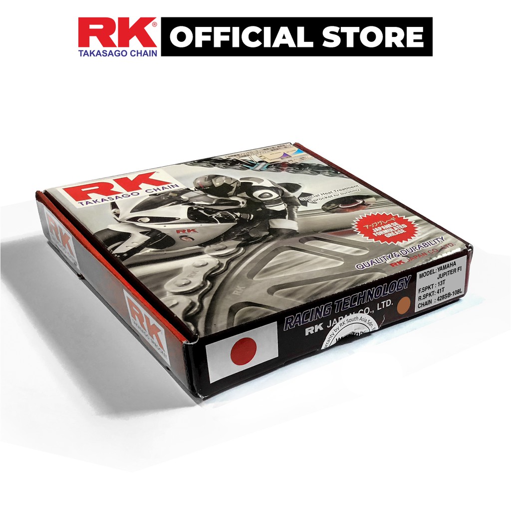 Nhông Sên Dĩa RK Takasago chain dành cho xe máy Yamaha Jupiter Fi, 9 ly thép không phốt cao su