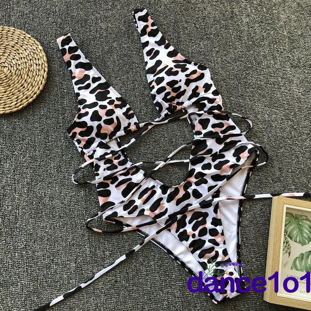 Đồ bơi buộc dây họa tiết sành điệu gợi cảm cho nữ