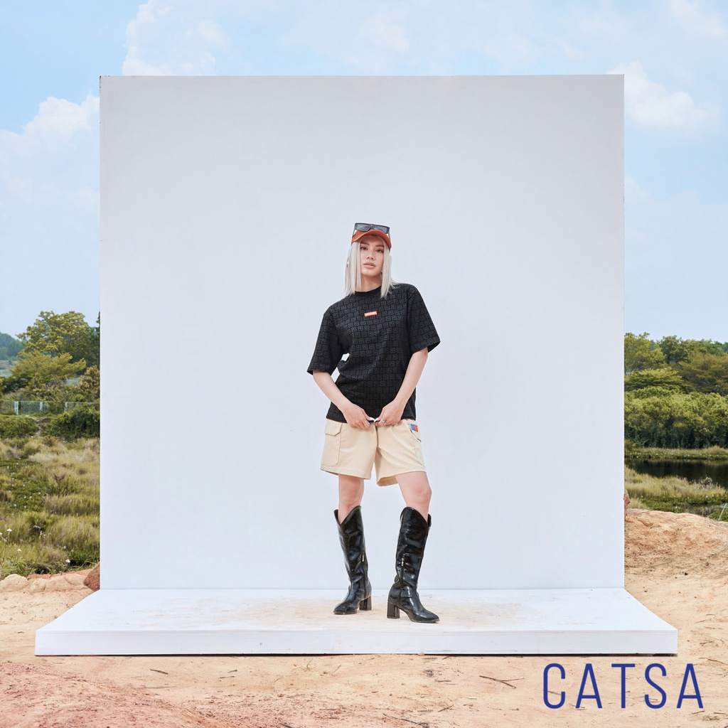 Áo thun nam cổ tròn in CATSA vải Cotton co giãn,dày dặn, form Oversize ATN306