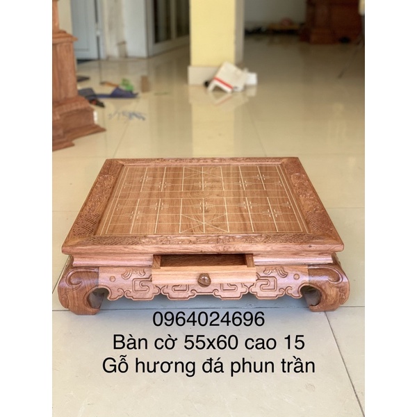 Bàn cờ tướng chân quỳ gỗ hương 55x60 cao 15cm (không bao gồm quân)