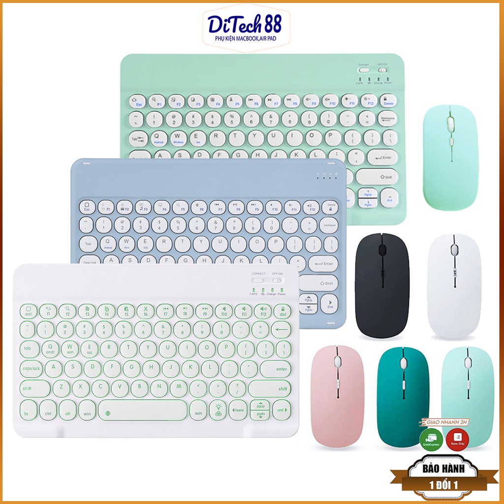 Bàn Phím Bluetooth Không dây VÀ Chuột mini cho Ipad Máy Tính Bảng,bàn phím ipad không dây nhiều màu sắc - Ditech88