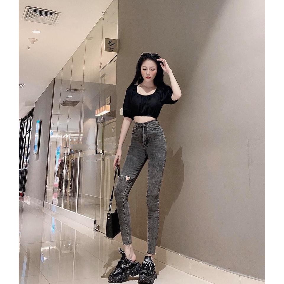 Quần bò khói rách