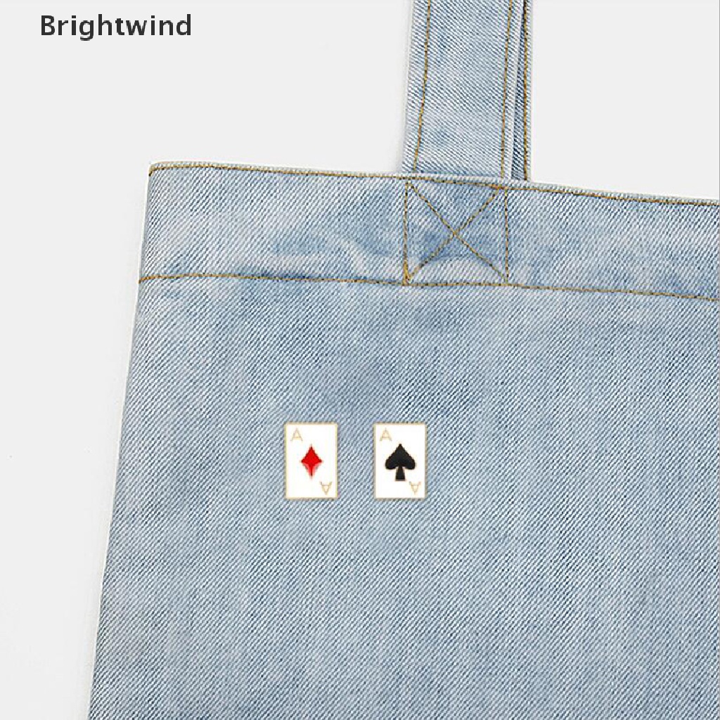 [Brightwind] 4/8Pcs Enamel Poker Brooch Small Poker Cufflinks Pins Collar Badges Jewelry Hot Sell