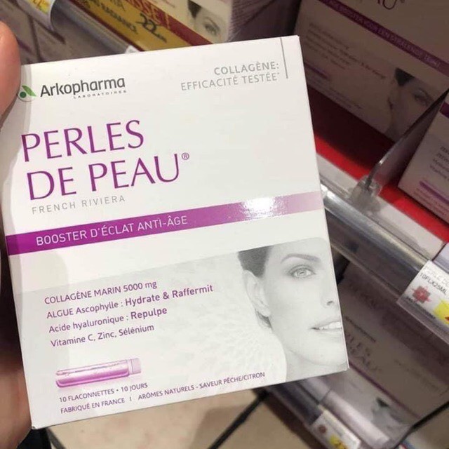 Viên uống + ống uống đẹp da Perles De Peau ARKOPHARMA Pháp