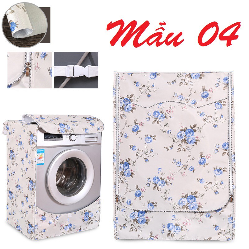 Áo trùm máy giặt cửa trước (ngang) 6kg -11kg, vải bạt cao cấp chống nước bền đẹp