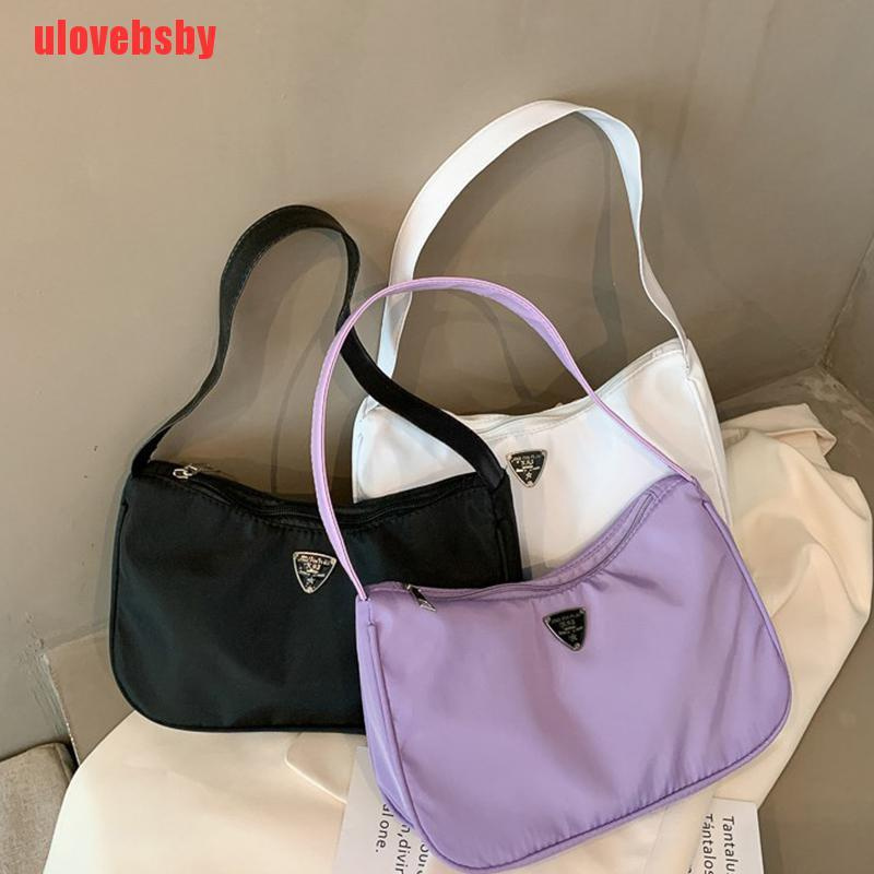 [ulovebsby]Fashion Vintage Totes Handbag Nylon Small Underarm Subaxillary Bag Shoulder Bags