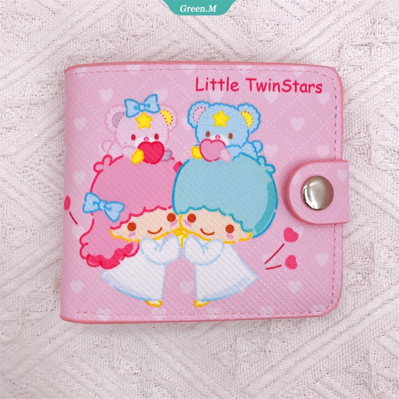 SANRIO Ví Da PU Ngắn Nhiều Ngăn Đựng Thẻ Mini In Hình Nhân Vật Hoạt Hình Kuromi Hello Kitty