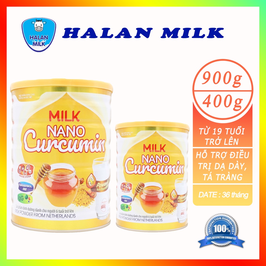 Sữa Nghệ Nano Curcumin Halanmilk - Tốt cho người bị dạ dày, đại tràng 400gr/900gr