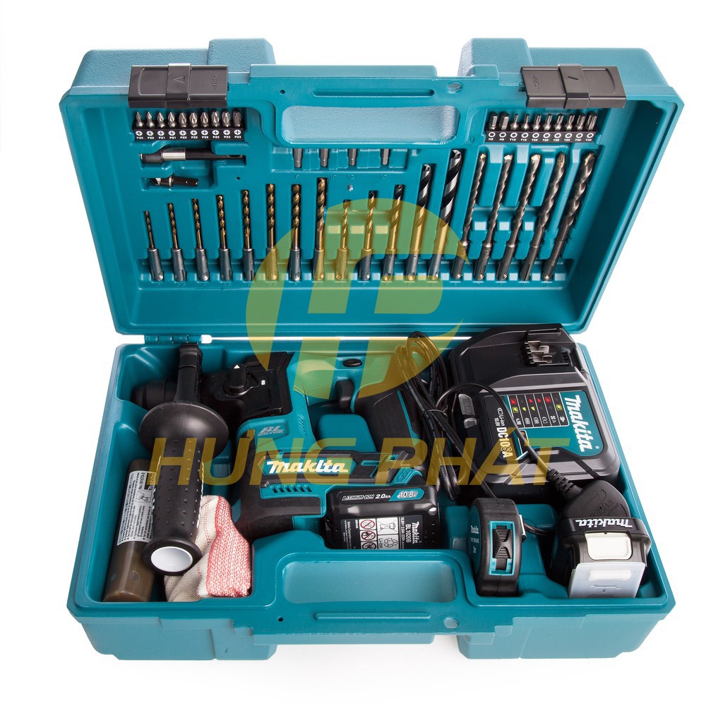Máy khoan động lực dùng pin Makita HR166DSAE1 12V Max (Hàng chính hãng) Kèm sạc nhanh + 2pin 2.0Ah + bộ phụ kiện