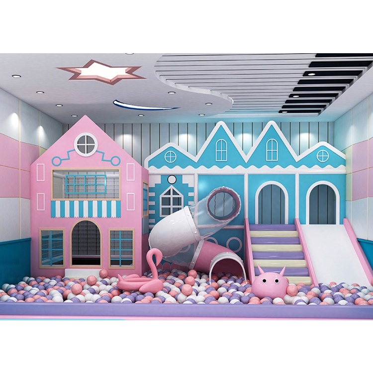 Cầu trượt nhà bóng mầu hồng kid home - Nhà bóng màu hồng mini cho bé vui chơi siêu hấp dẫn