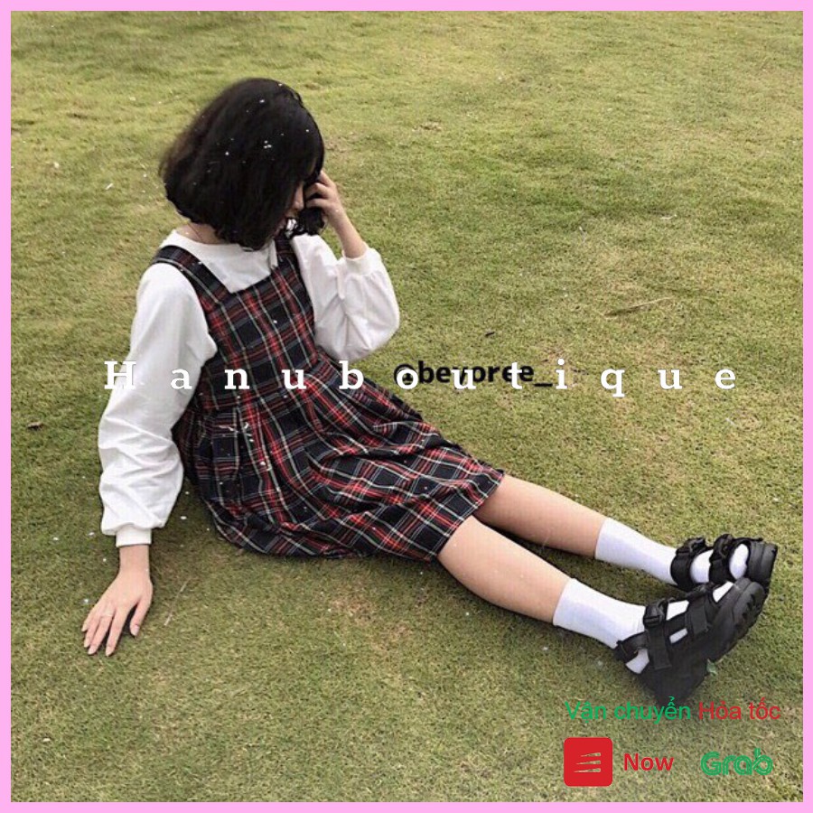 Váy babydoll yếm kẻ caro style Hàn Quốc | BigBuy360 - bigbuy360.vn