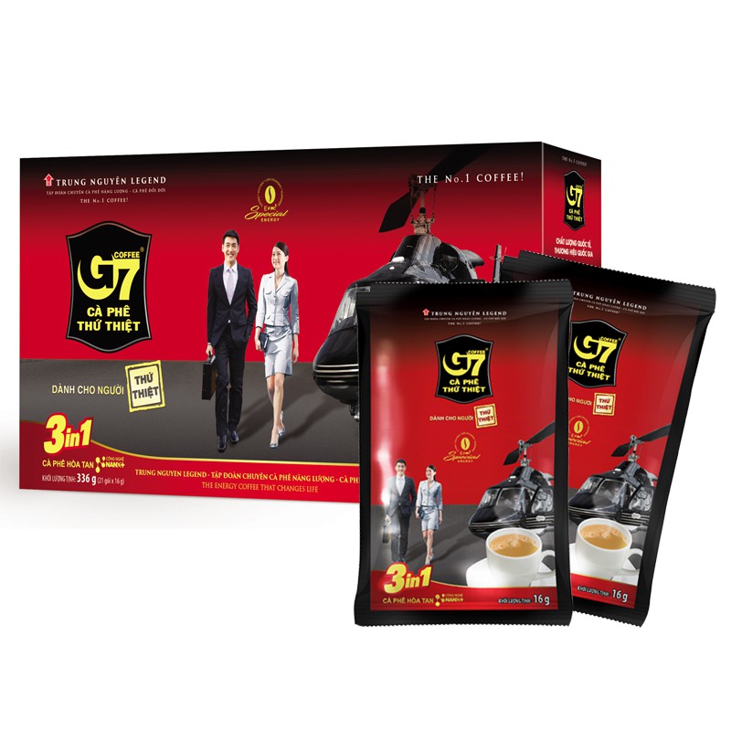 Cà phê hòa tan G7 3in1 - Trung Nguyên Legend - Hộp 21 gói x 16gr