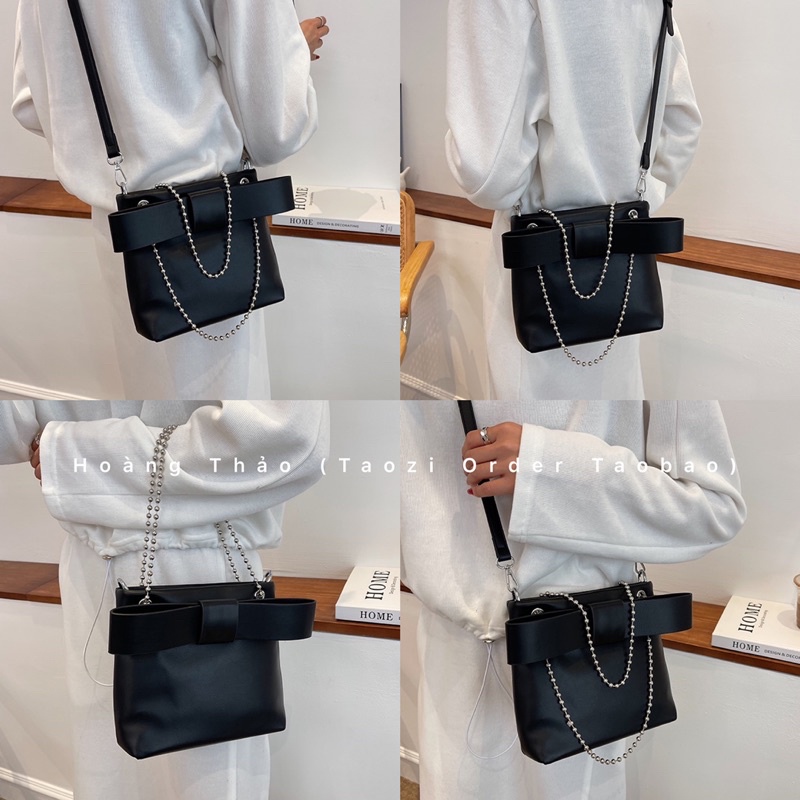 Túi đeo chéo nơ quai xách xích đeo vai kẹp nách to xinh xắn mới 2022