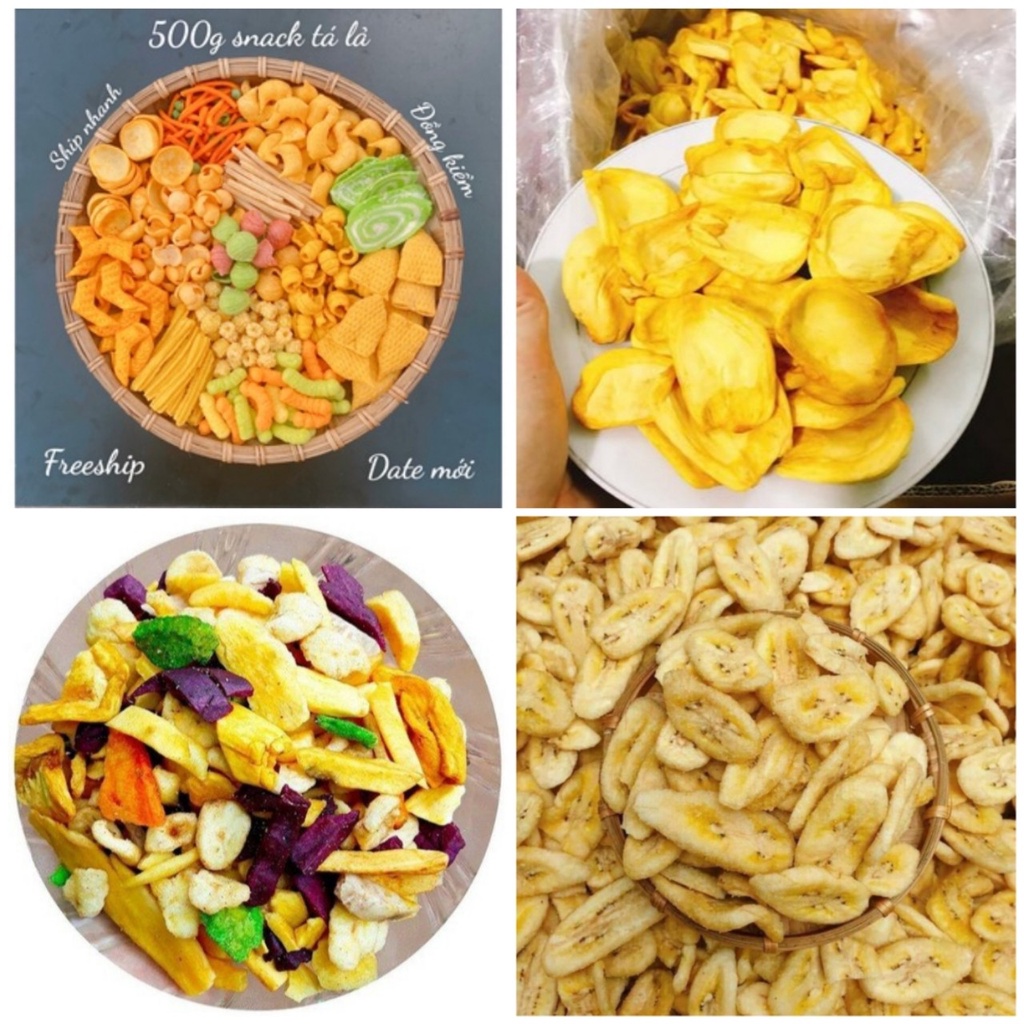 COMBO 4 GÓI TRÁI CÂY SẤY GIÒN NGON