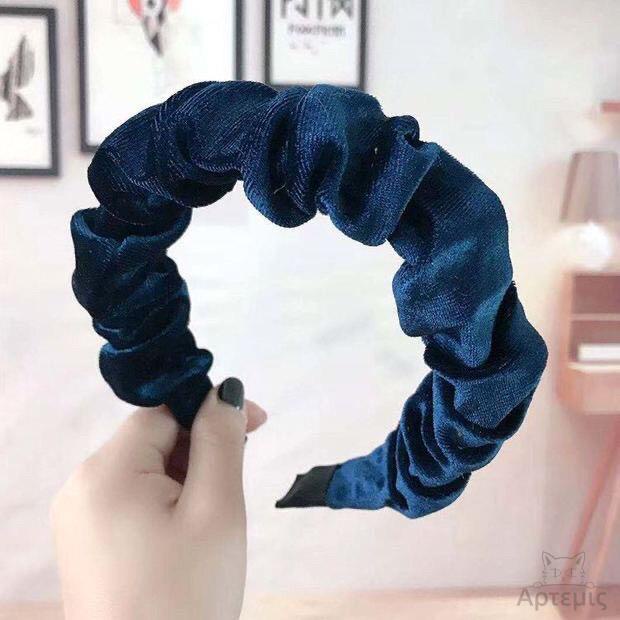 Băng Đô Cài Tóc Nhung Xếp Ly Phong Cách retro Thu Đông Mới
