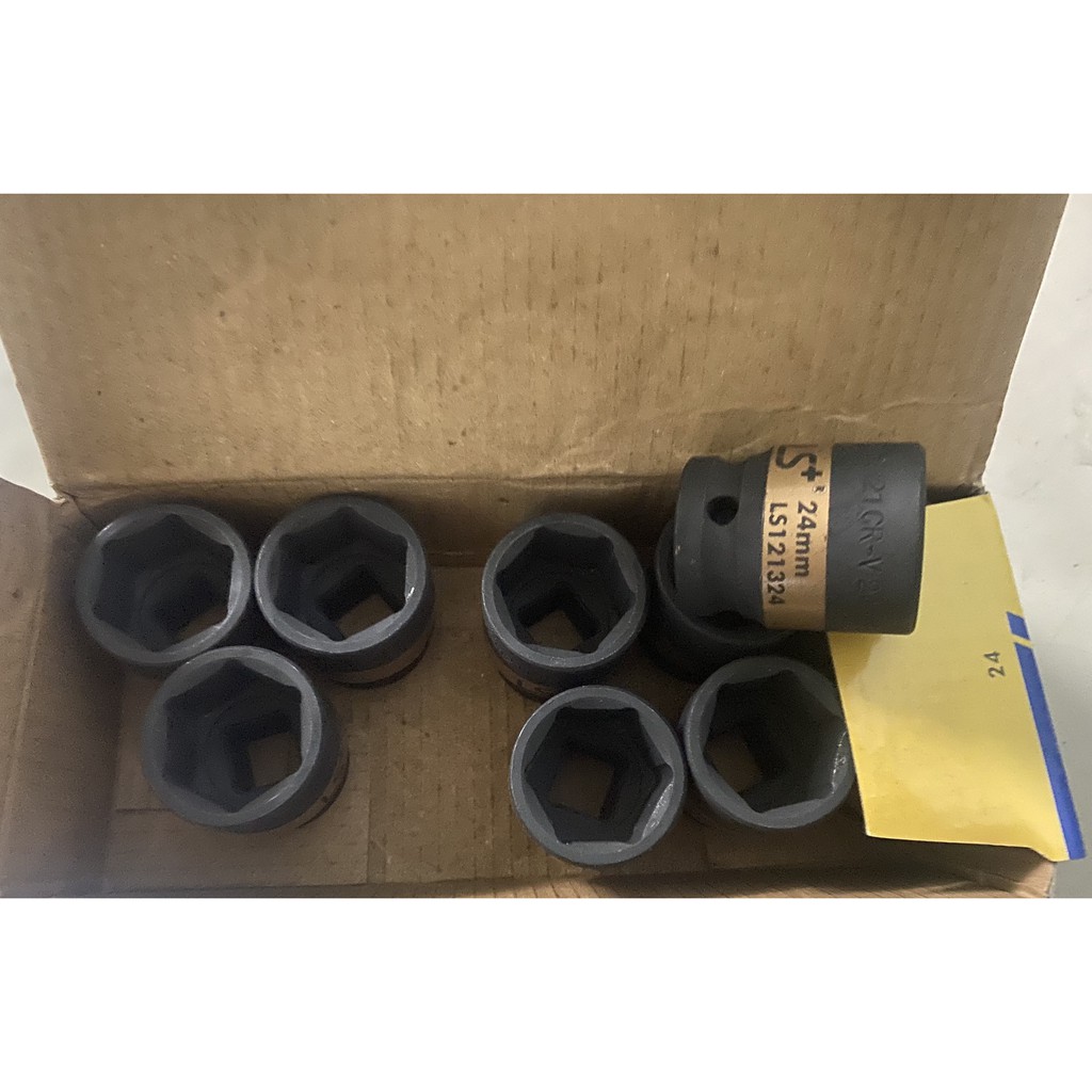 Đầu tuýp 1/2 lục giác đen LS đủ số - Đầu tuýp 8-32mm đen nhám, cứng cáp