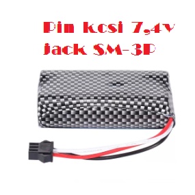 Pin Kosi Li-ion 2S 7.4V 1200mAh 2500mah Jack cắm SM-3P pin dung lượng cao cho xe điều khiển từ xa MN-99s, cano HeYuan...