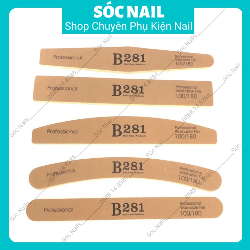 Dũa Da Bò Dùng Để Dũa Móng Tay Làm Nail B281 Cao Cấp Mặt Siêu Nhám Cực Bền 100/180