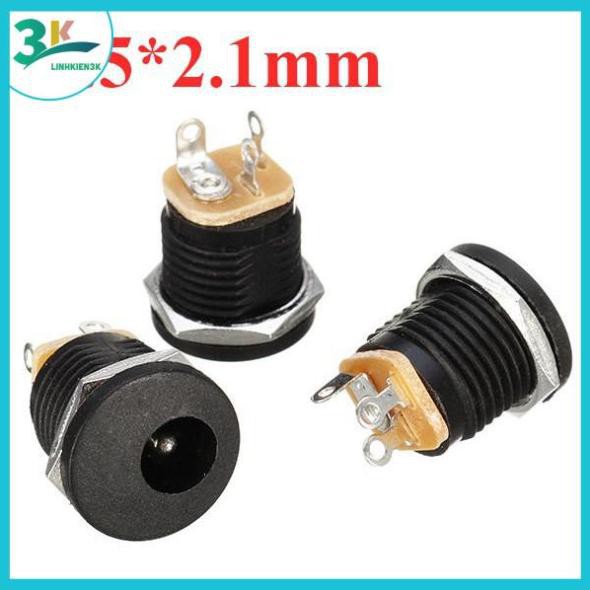Jack Nguồn DC-022 5.5*2.1mm có ren ốc