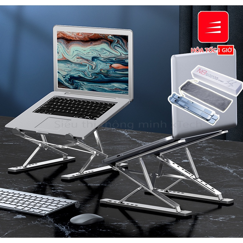 Giá đỡ, tản nhiệt LAPTOP, MACBOOK, IPAD cao cấp hợp kim nhôm, sơn tĩnh điện, có thể điều chỉnh được độ cao