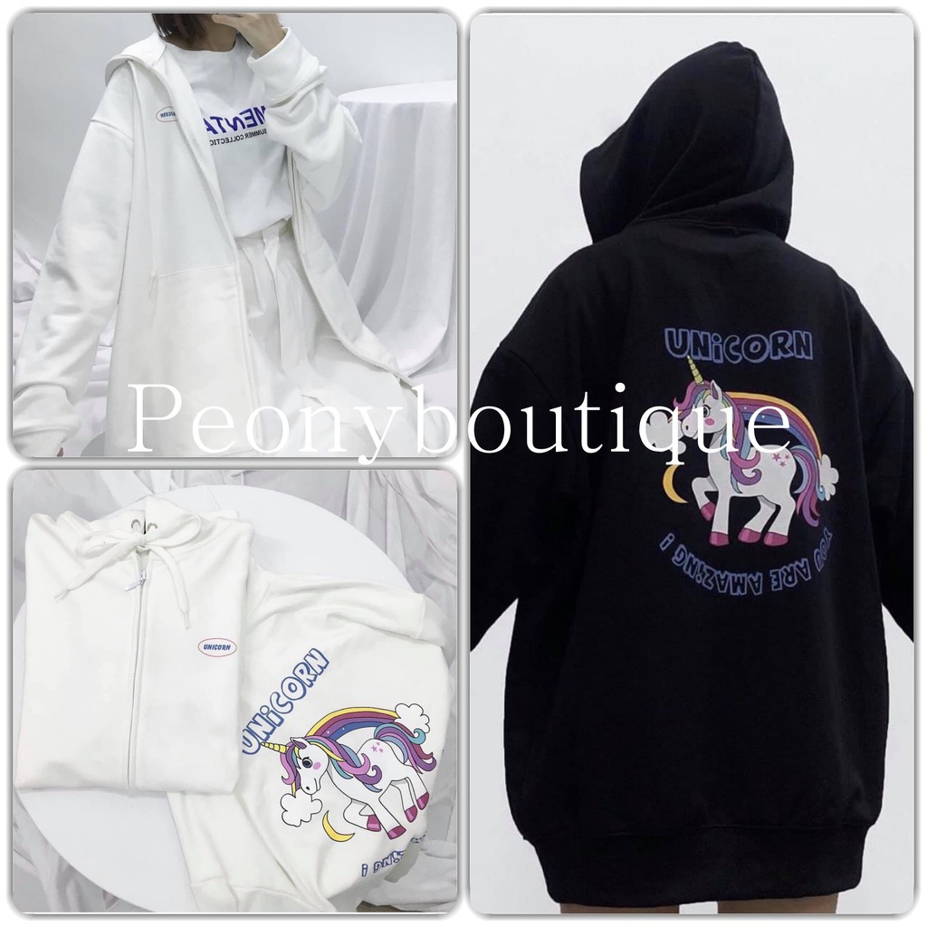 [MUST HAVE] Áo khoác hoodie nỉ dài tay in hình unicorn SIÊU ĐẸP  | BigBuy360 - bigbuy360.vn
