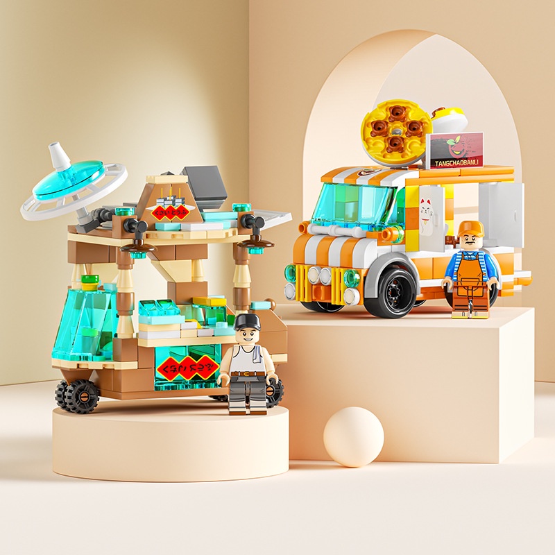 Bộ đồ chơi lắp ráp SLUBAN hình xe bán hàng mini dành cho trẻ em