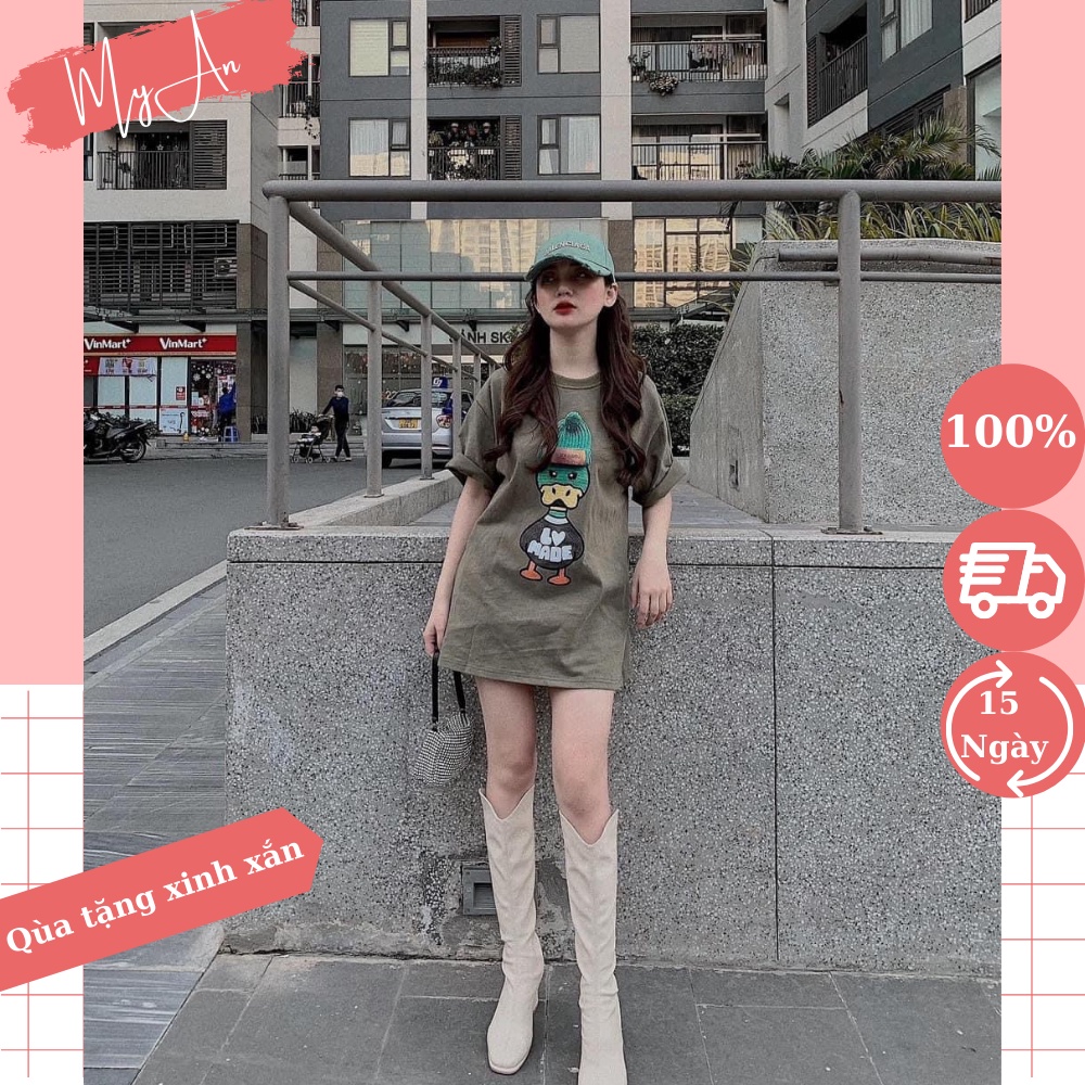 [Hàng cao cấp] Áo thun nữ cộc tay form rộng, họa tiết vịt Donald chất liệu cao cấp không bai dão - M