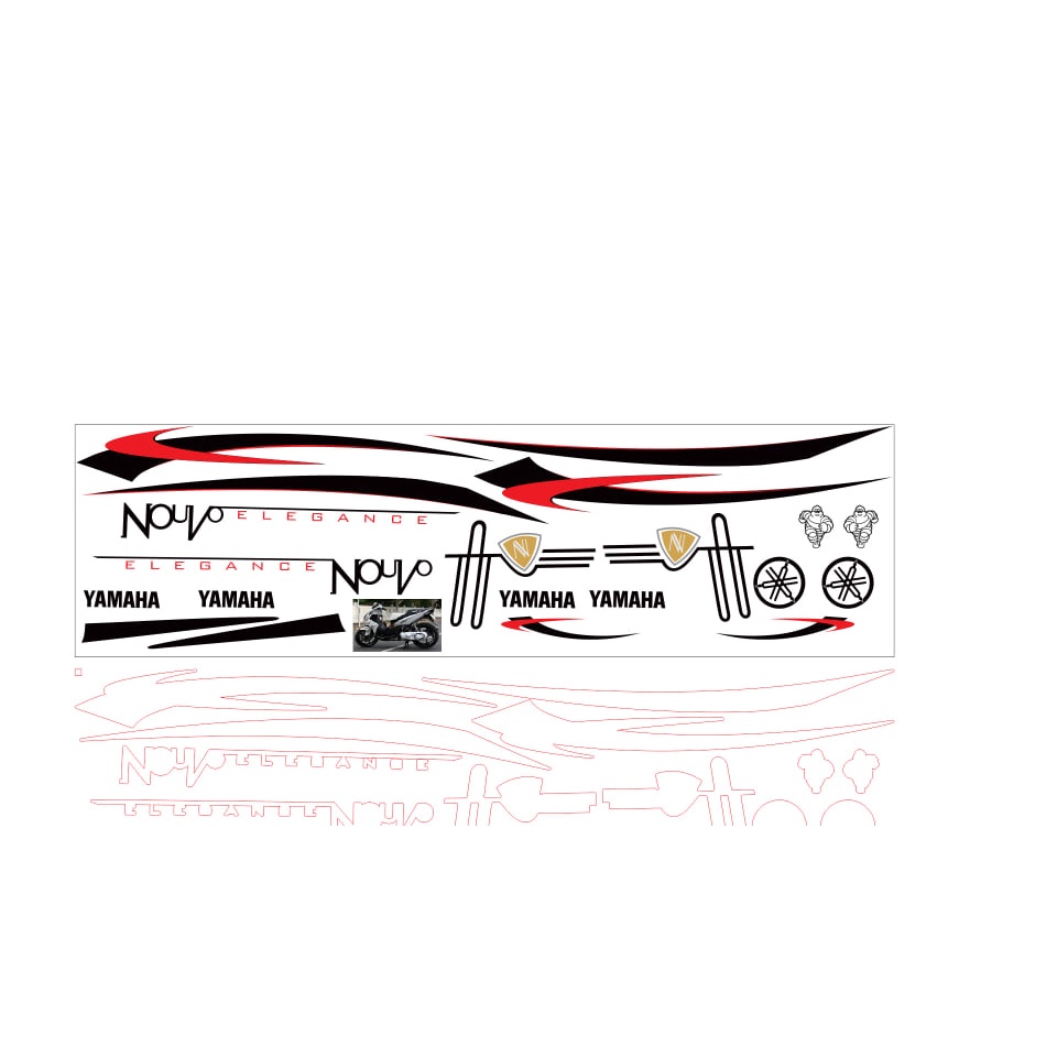 tem rời nouvo 4 đen xe trắng