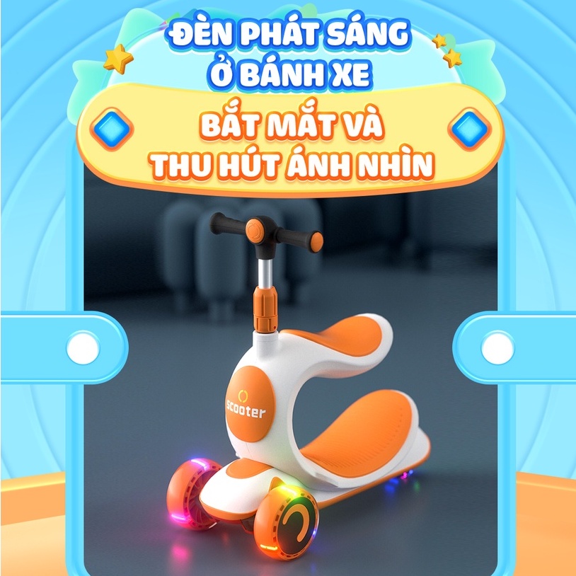 Xe scooter cho bé  𝑭𝒓𝒆𝒆𝒔𝒉𝒊𝒑  Xe trượt scooter 808 cho bé 3 bánh to phát sáng