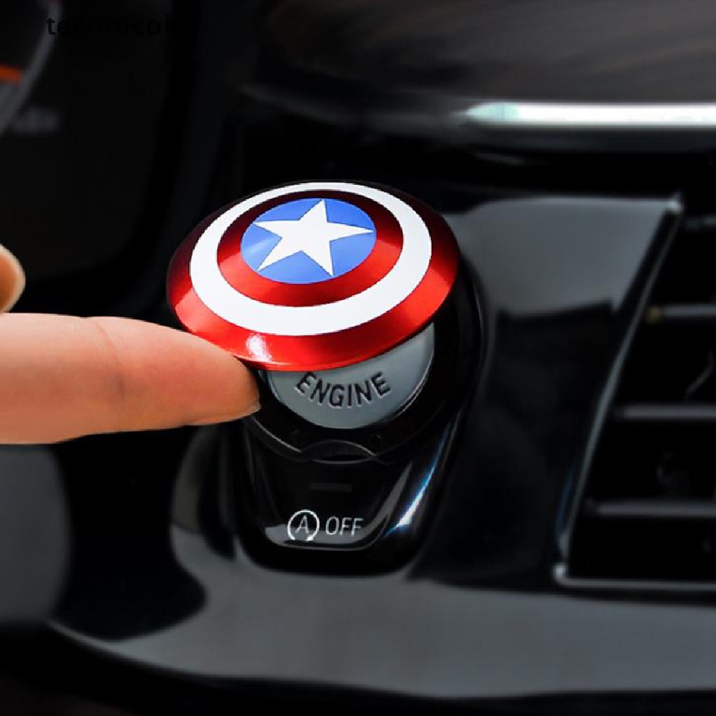 Miếng Dán Công Tắc Khởi Động Xe Hơi Hình Captain America