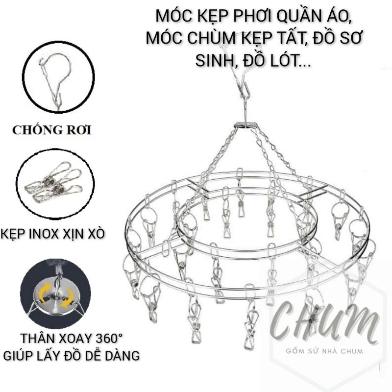 MÓC CHÙM TREO QUẦN ÁO, MÓC KẸP TREO TẤT , QUẦN ÁO SƠ SINH...