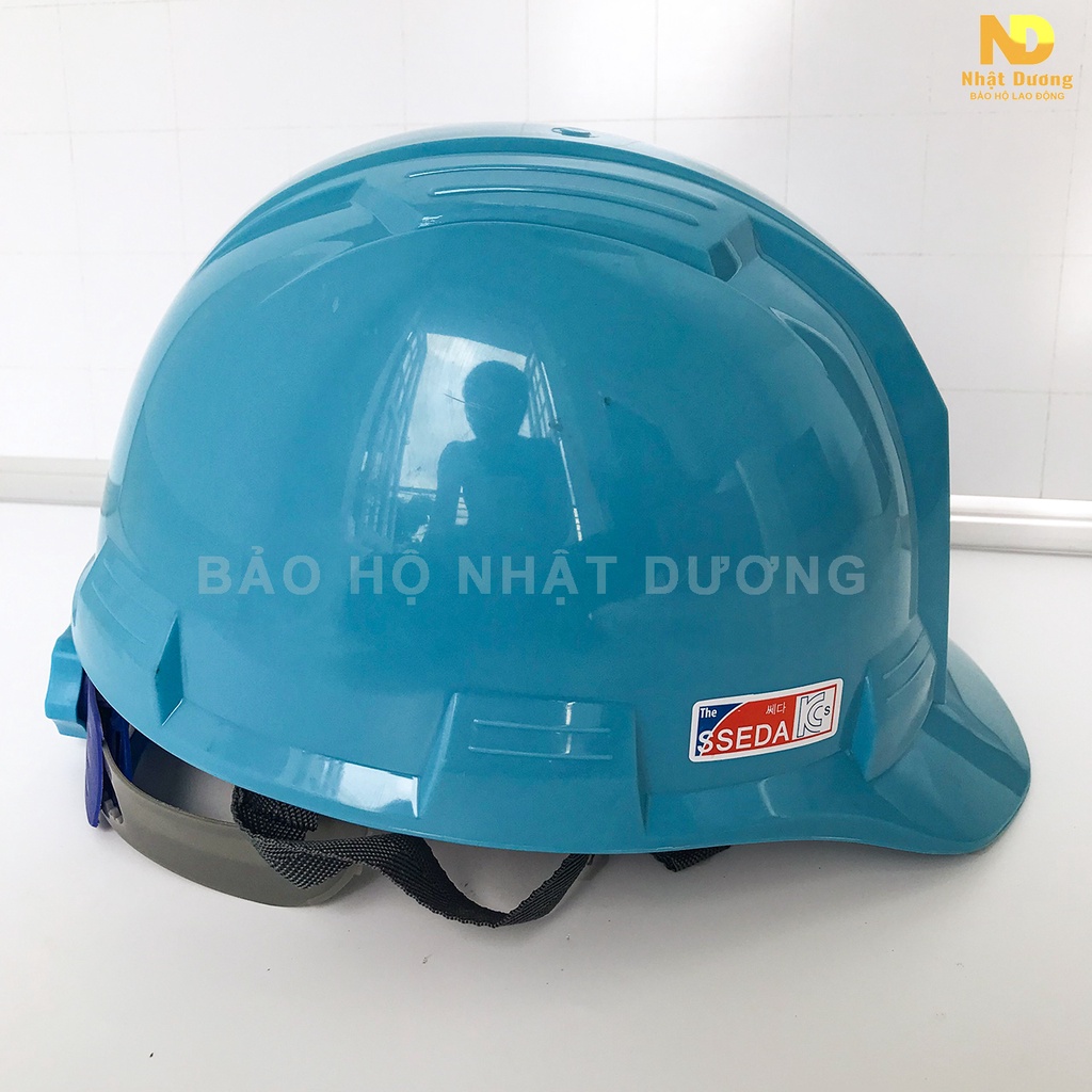 Mũ bảo hộ lao động khóa vặn màu xanh biển HPS4 có lót xốp chống nóng, Nón bảo hộ lao động Nhật Dương