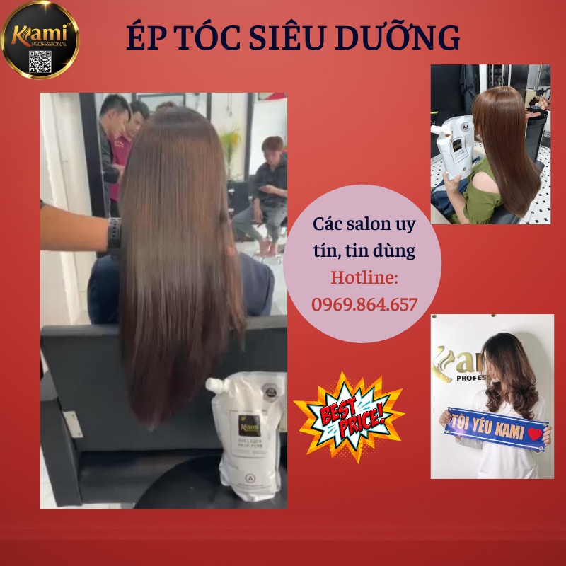 Thuốc ép tóc Thuốc duỗi tóc KAMI, hương cafe thơm bịch to cho salon 800ml