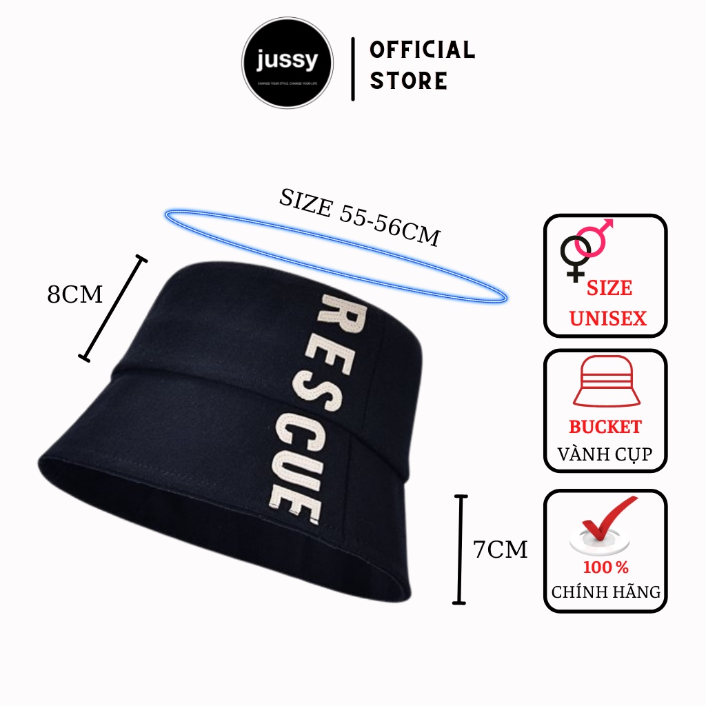 Mũ Bucket Rescue Vành Cụp JUSSY Fashion Nhiều Màu Phong Cách Nón Tai Bèo Nam Nữ Thời Trang Ulzzang Unisex Chất Vải Kaki