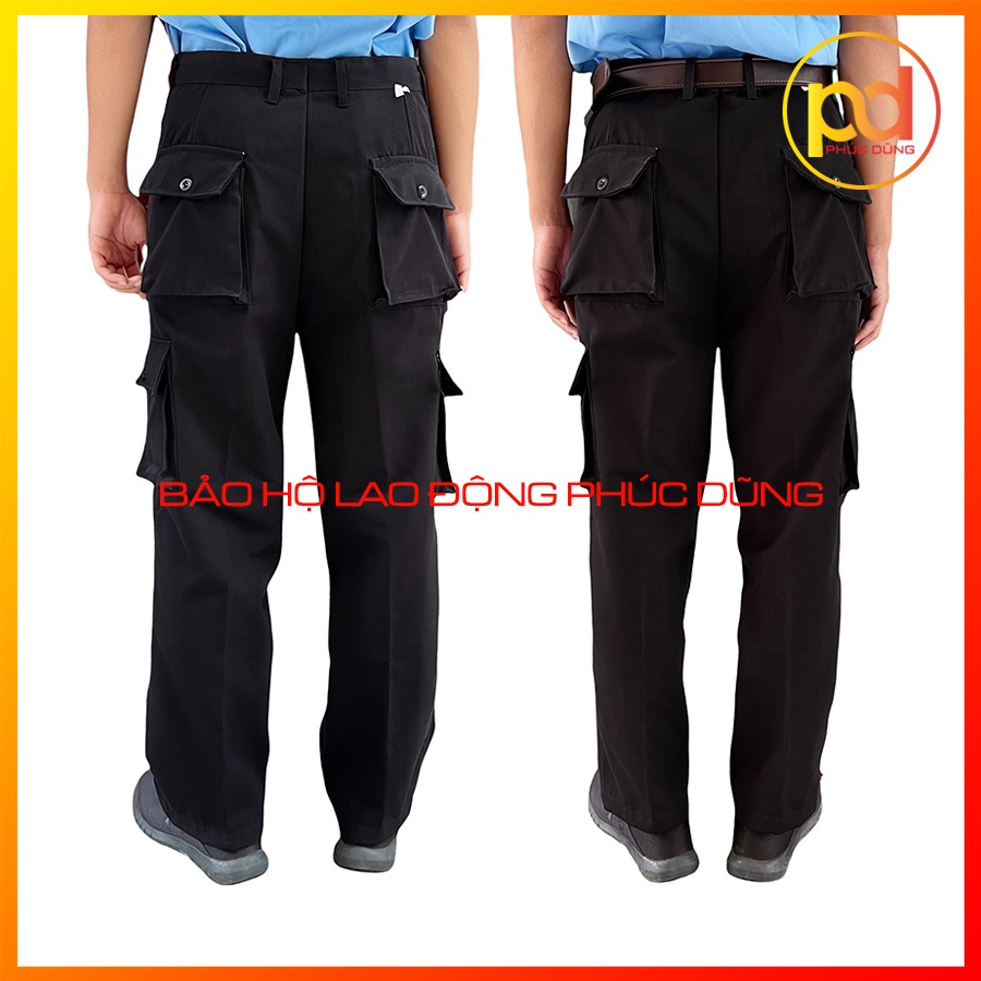 Quần tây túi hộp bảo vệ cơ động màu đen chuyên nghiệp giành cho bảo vệ, vệ sĩ