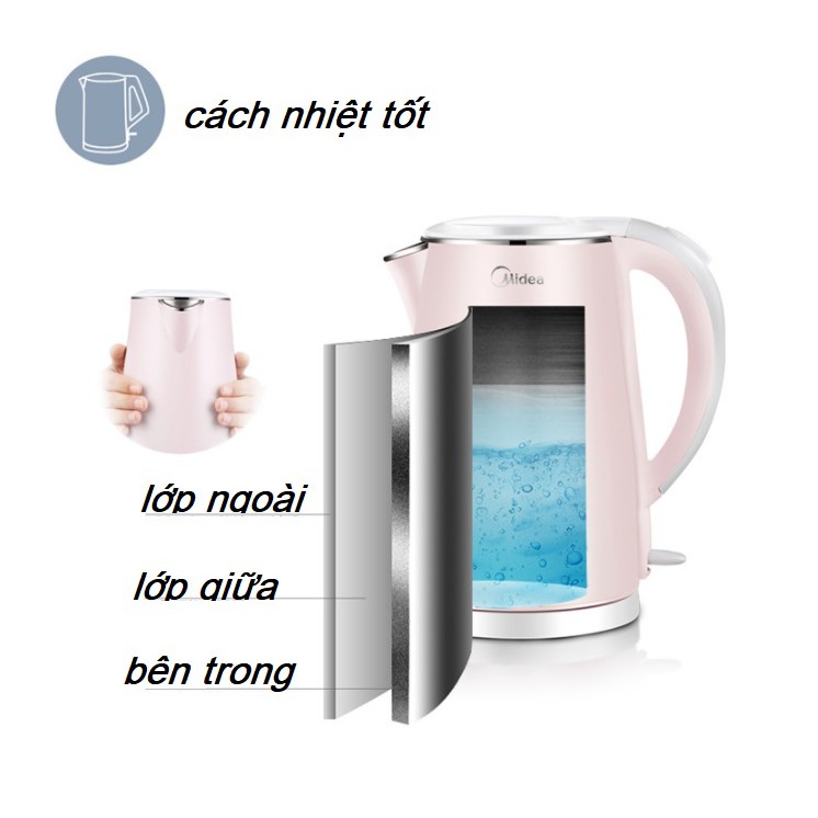 Ấm siêu tốc Midea💥SHOP GIA DỤNG💥ấm đun nước siêu tốc