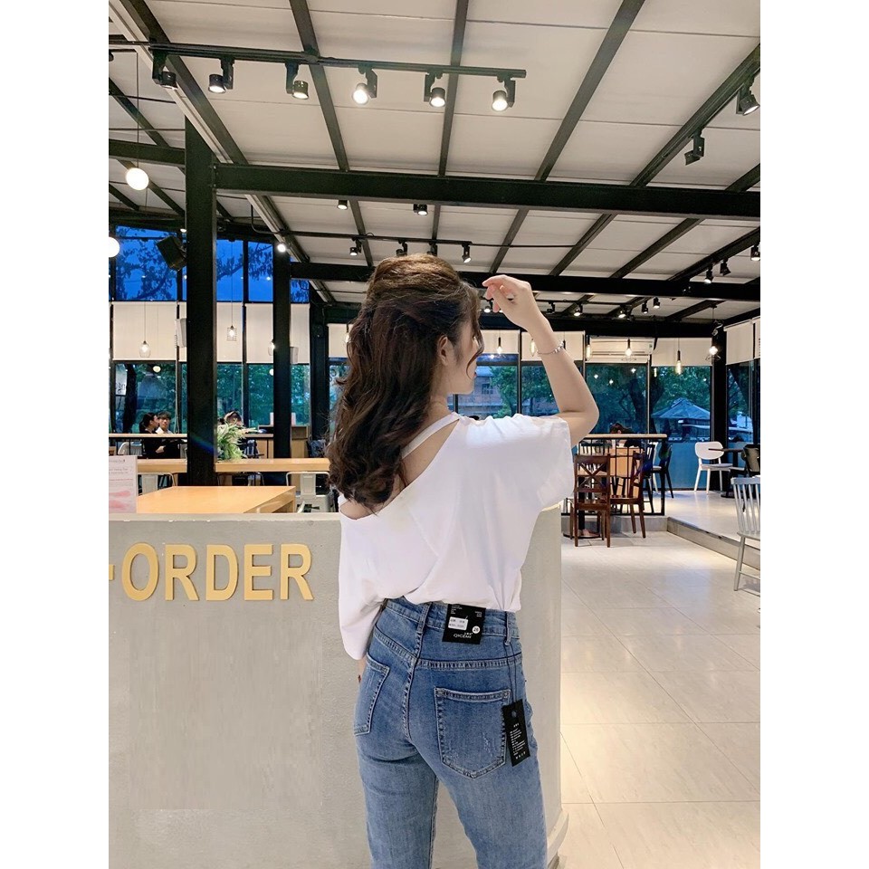 ÁO THUN CROPTOP FORM RỘNG TAY LỠ ULZZANG - ÁO NHÓM CROP NGẮN TAY CỘT BỤNG 21