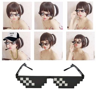Mắt kính thời trang nam nữ cá tính Thug Life 6 chấm Minecraft siêu ngầu (có bản to và bản nhỏ) - Kính troll Thug Life