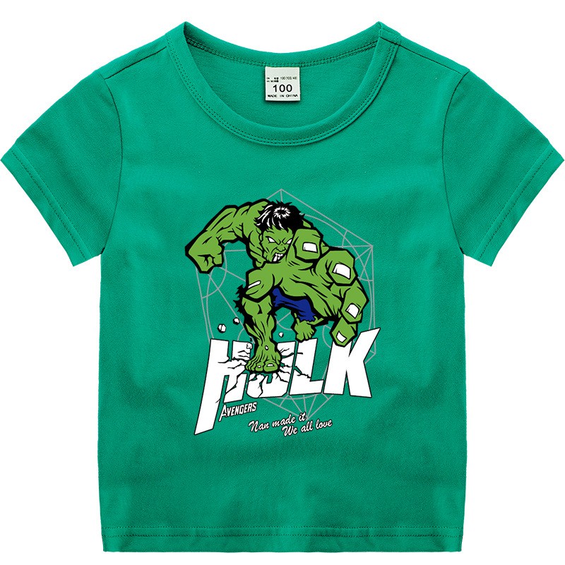 Áo Thun cotton Tay Ngắn In Hình hulk Thời Trang Mùa Hè 2020 Cho Bé Trai 2-10 Tuổi