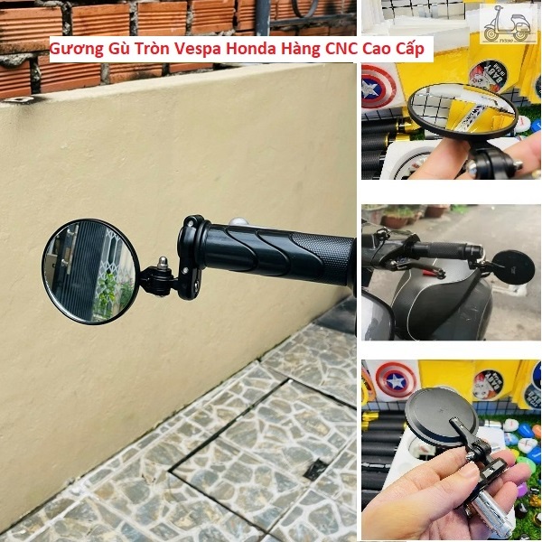 Gương Gù Tròn CNC Mặt Kính Trắng