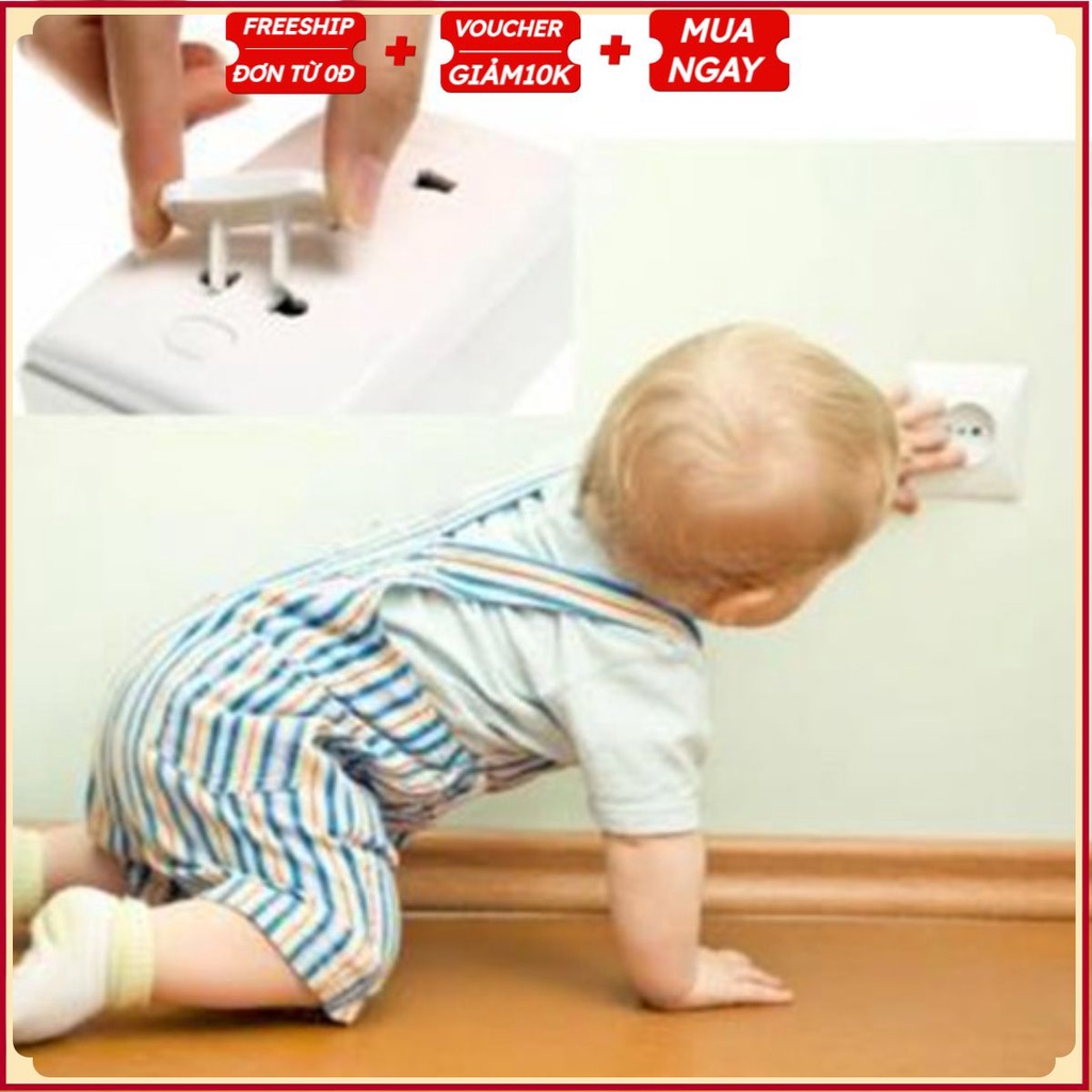 #Bộ 10 Nút Bịt Ổ Điện Chống Giật Loại 2/3 Chân Nhựa ABS Siêu Bền, Chống Nhiệt Cao Cấp, An Toàn Cho Bé